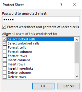 Protect excel sheet2 