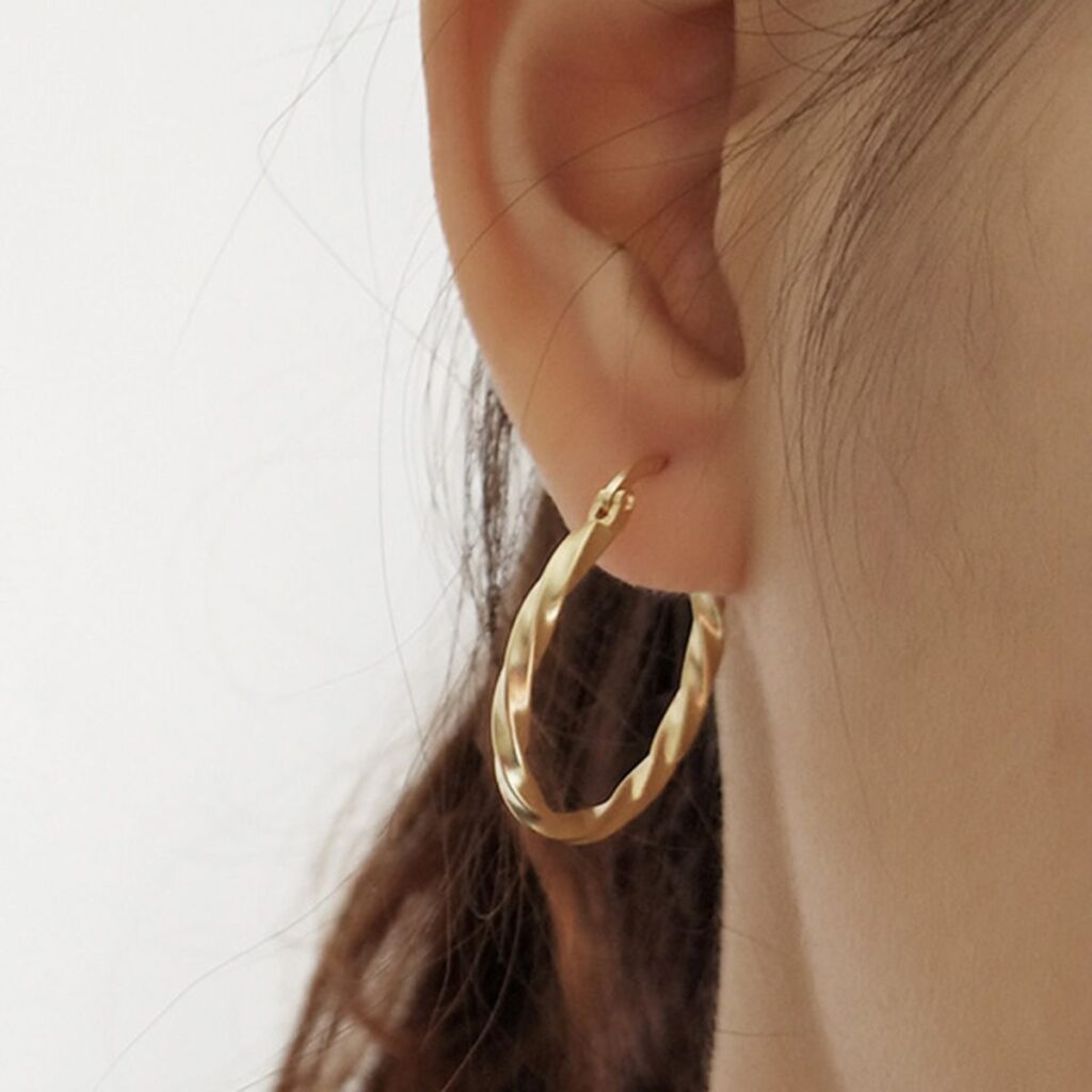 Geometric Twisted Large Hoop Earrings