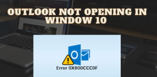 Outlook not opening in Window 10