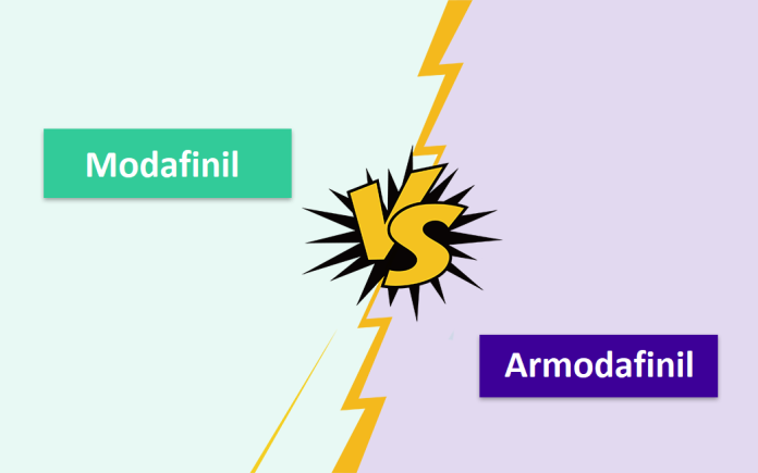 What is the contrast between Modafinil and Armodafinil