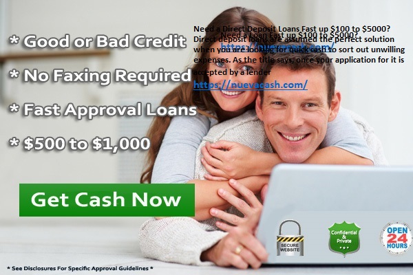 Direct Deposit Loans | Fast Cash Loans Online | Same Day Payday Loans