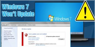 windows 7 won't update