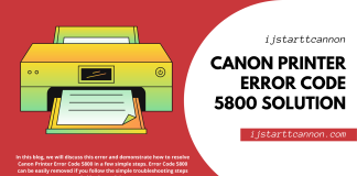 Canon Printer Error Code 5800 Solution