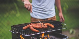 a person grilling