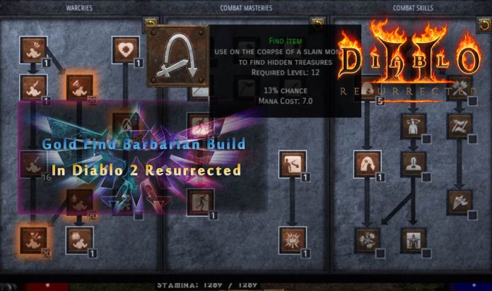 Gold Find Barbarian Build In Diablo 2 Resurrected